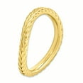 thumbnail image 3 of 925 Sterling Silver Gold Plate Wave Stackable Ring Curved, 3 of 7
