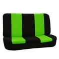 thumbnail image 2 of FH Group Universal Flat Cloth Fabric 2 Headrests Full Set Car Seat Cover, Green and Black, 2 of 2