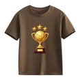 thumbnail image 2 of Cethrio Boys T Shirts Size 10-12, Summer Running Casual Short Sleeve Kids Graphic Tees Brown Size 10-12, 2 of 6