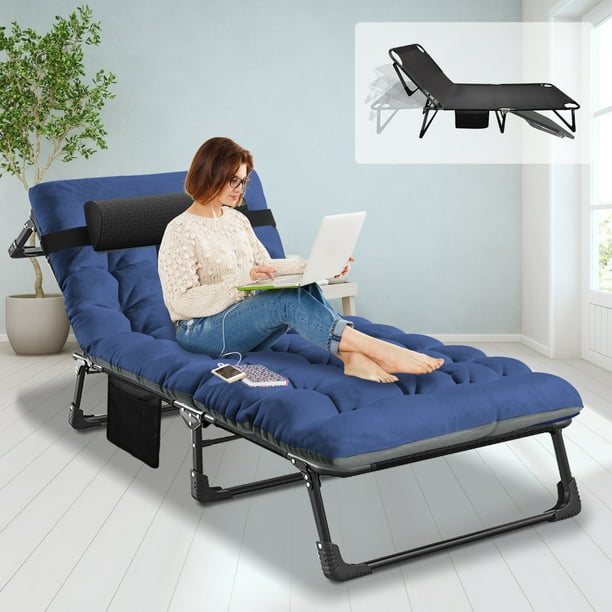 SLSY 4Fold Sleeping Cots with 2 Sided Mattress & Pillow, Folding