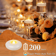 thumbnail image 6 of 24 Pack Flameless Led , 200 Hour White Battery Operate Waterproof Tealights for Cylinder Vases,24 * Flameless Led Floating Candles,White, 6 of 7