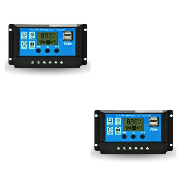 Sidaley Controlador solar Tamaño compacto Regulador de carga Panel de configuración inteligente ajustable Controladores de carga Dispositivo de control 20A 2piezas