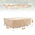 thumbnail image 4 of WJ-X3 Waterproof Outdoor Rectangle Patio Table Cover, 136"W x 88"D x 36"H, Beige, 4 of 9