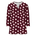 thumbnail image 5 of LiMoi Women's Three Quarter Sleeve Seasonal Tees V Neck Tshirt with Holiday Santa Pattern Casual Tops Shirts Blouse My Items, 5 of 5
