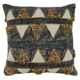 thumbnail image 1 of Fennco Styles Triangle Embroidered Block Print Cotton Decorative Throw Pillow 20" W x 20" L - Rust Cushion for Home, Couch, Living Room and Office Décor, 1 of 3