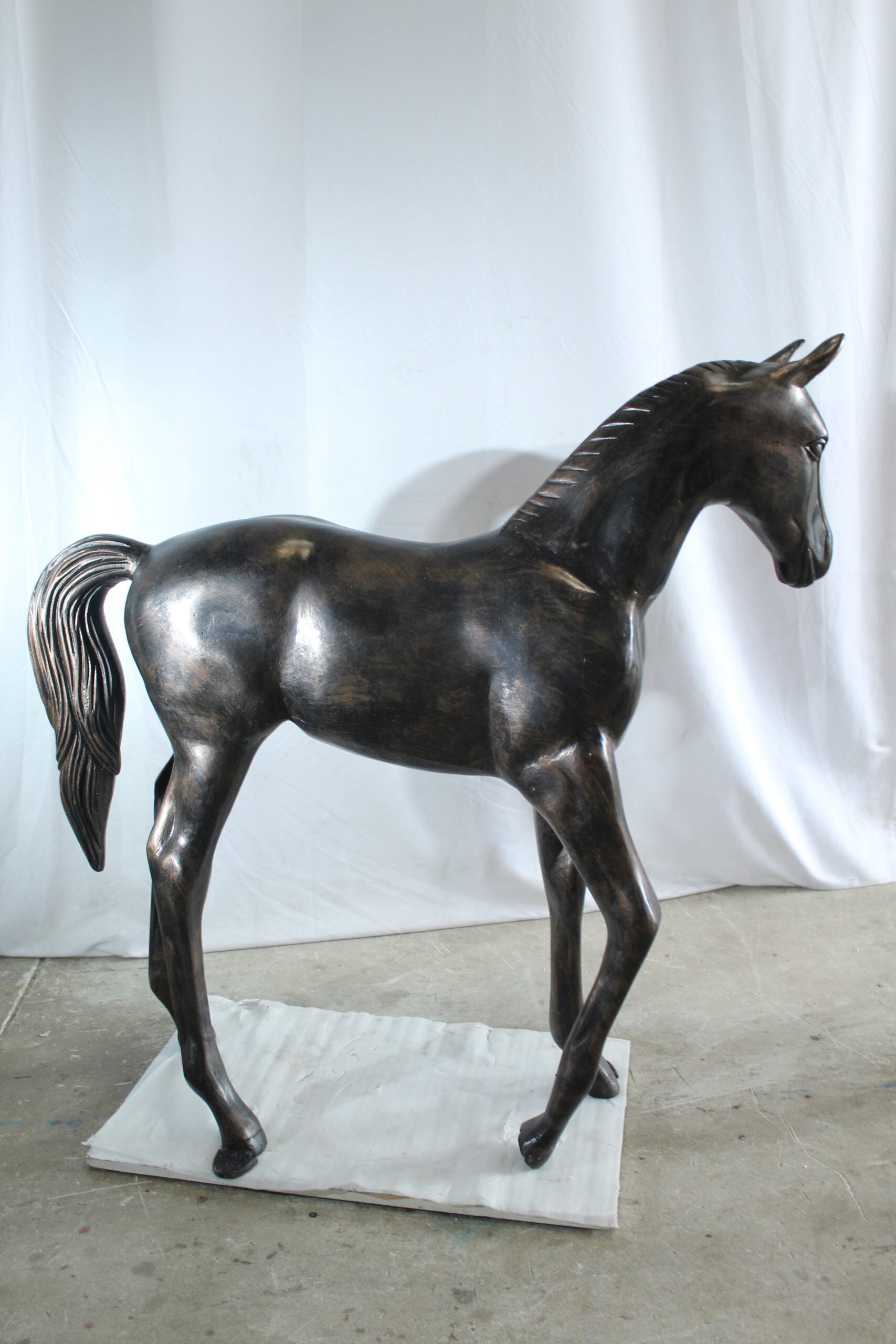 Nifao Life Size Aluminum Arabian Colt Horse Statue for Decoration – Garden Outdoor Decor Sculpture, 50"L x 15"W x 52"H