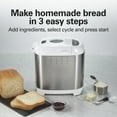 thumbnail image 3 of Hamilton Beach 2 lb Bread Maker Machine, Artisan Dough Bread Maker with 14 Settings, White & Stainless Steel, 3 of 9