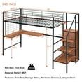 thumbnail image 5 of Bellemave Twin Size Loft Bed with Staircase and L-shaped Desk Industrial Metal Loft Bed with Dresser Wardrobe and Guardrails Twin Loft Bed Frame for Teen, No Box Spring Needed, Black, 5 of 11