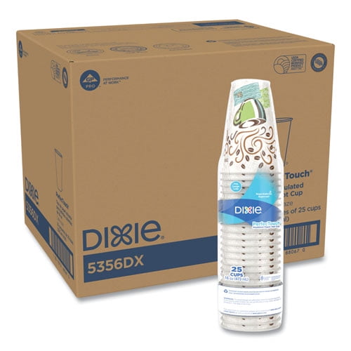 PerfecTouch Paper Hot Cups, 16 oz, Coffee Haze Design, 25/Sleeve, 20 Sleeves/Carton | Bundle of 2