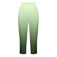 thumbnail image 2 of Workout Capris for Women Plus Size New Women Sports Yoga Capris Solid Color Comfortable Casual Beach Pants Yoga Cropped Trousers Green L, 2 of 5