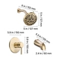 thumbnail image 3 of Tub and Shower Faucet Set, 5 Inch Rainfall Shower Head, Bathtub Spout, 8-Setting Adjustable Spray, Single Handle, Brass Valve, Gold, 3 of 9