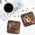 thumbnail image 5 of Disketp Coffee Beans Funny Coasters,6 Pcs Leather Coasters With Holder, Perfect Housewarming Hostess Gifts,Protect Furniture From Water Marks Scratch And Damage, 5 of 9