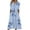 Blue, variant on AOOCHASLIY Clarance Dresses for Women 2022Fashion Women Casual Loose Butterfly Printing V-Neck Half Sleeve Button Pockets Long Dress