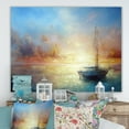thumbnail image 5 of DESIGN ART Designart "Seascape Pier" Seascape Canvas Print - Blue 20 in. wide x 12 in. high, 5 of 5