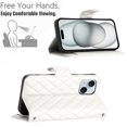 thumbnail image 5 of for iPhone 14 Plus Wallet Case, Elegant Card Holder Cash Slot PU Leather Kickstand Shoulder Strap Shockproof Protective Flip Women Girls Case Cover for iPhone 14 Plus, White, 5 of 6