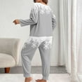 thumbnail image 4 of HOMBOM Womens Christmas Pajamas Plus Size Sleepwear One Sets Cozy Xmas Long Sleeve and Pants Lounge Sets for Women, 4 of 4