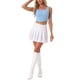 thumbnail image 2 of TOP CHIC INSPIRADO para Mujeres Cuello Cuadrado Dobladillo Asimétrico Frente con Cremallera Tops Corsé XS Azul Claro, 2 of 5