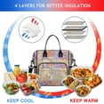 thumbnail image 4 of OBREWU Pioneer Flower Womens Lunch Box for Work,Insulated Large Pioneer Flower Lunch Bag for Women,Loncheras Para Mujer,Leakproof Adult Lunch Bag for Work,Beach,Travel,Picnic,Camping, 4 of 7