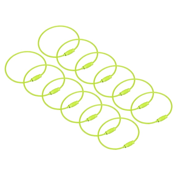 Uxcell 12Pack Cable Key Rings, 6-inch(155mm) Wire Keychain Twist Loops, Light Emerald Green