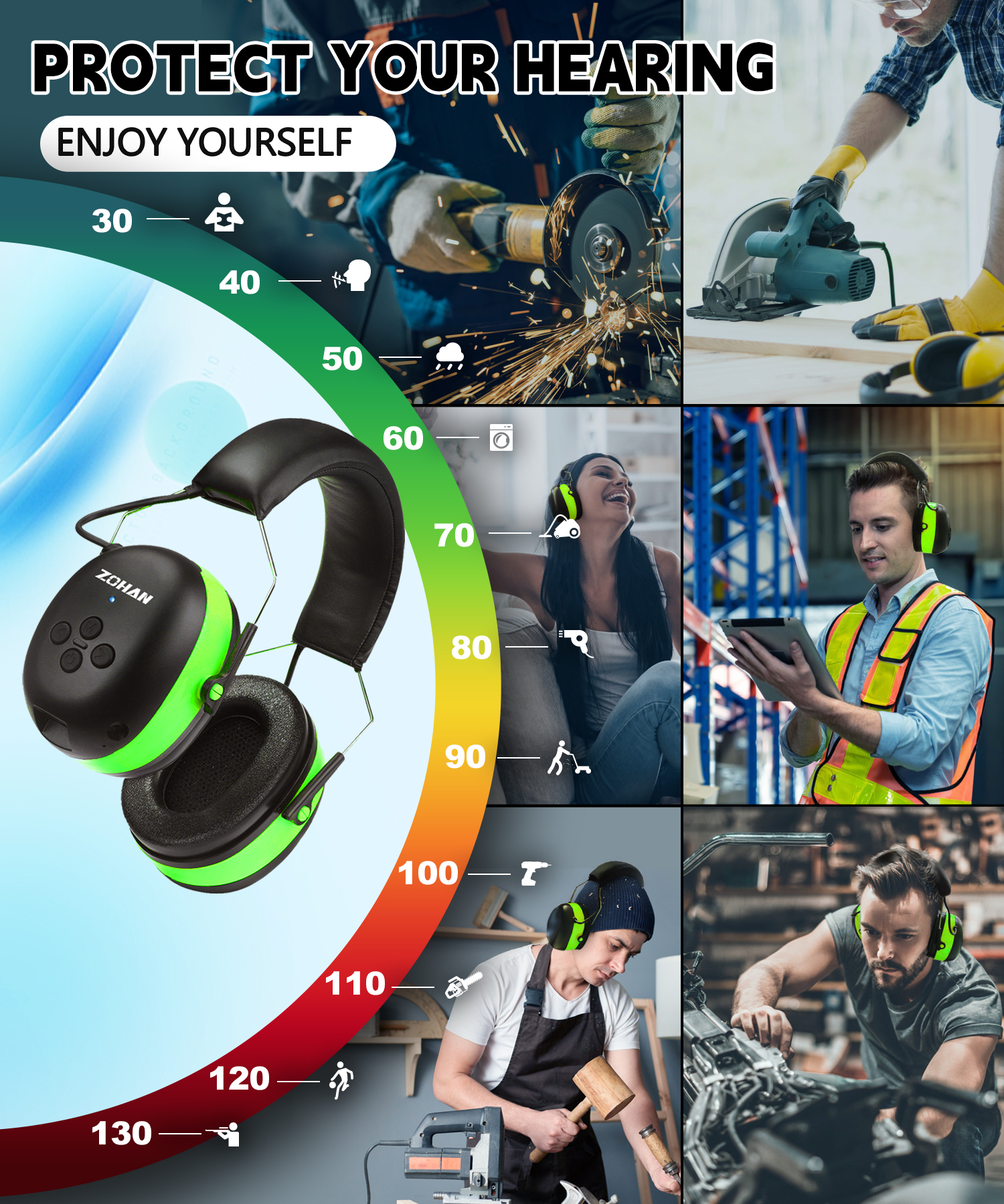 ZOHAN EM037 Bluetooth Noise Reducing Ear Muffs photo 6