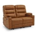 thumbnail image 2 of MCombo Power Loveseat Recliner, Electric Reclining Loveseat Sofa with Heat and Vibration, Cup Holders, USB Charge Port, Faux Leather Reclining Sofa for Living Room PR622, 2 of 9