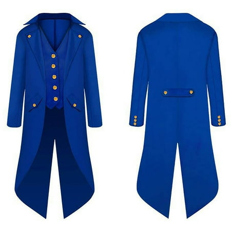 

DAETIROS Soft Punk Retro Tuxedo Beach Halloween Parent-child clothing Blue