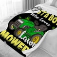 thumbnail image 3 of Just A Boy Who Loves Lawn Mowers Blanket Soft Lightweight Throw Warm Cozy Plush Blankets for Couch Bed Sofa Practical Gift XS 30×40 in for Leg/Pet, 3 of 6