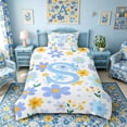 thumbnail image 2 of Meiyoeat Delicate Wildflower Letter S Twin Bedding for Girls Children, Cute Art Duvet Cover Set for Bedroom, Light Blue Yellow White,2pcs,No Comforter, 2 of 5