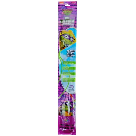 TMNT Poly Diamond Kite 26 Inch Tall 1 Pack, Fun Ready to Fly with Handle Line Tails Included, Easy Assembly Flying Kite, Outdoor Summer Game for Kids Birthday Holiday Gifts Party Favor