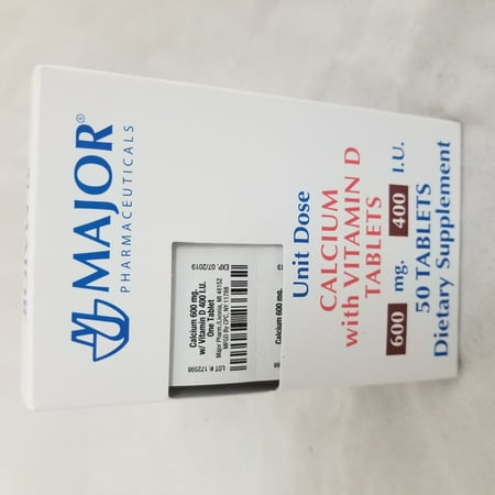 Major Pharma Calcium 600mg With Vitamin D 400 Iu Tablets 50ct