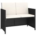 thumbnail image 3 of vidaXL 6 Piece Outdoor Dining Set with Cushions Poly Rattan Black, 3 of 10