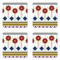 thumbnail image 1 of Tribal Coaster Set of 4, Colored Vector Seamless Pattern with Mayan Inspired Motif Print, Square Hardboard Gloss Coasters, Standard Size, Blue Pale Coffee Fuchsia, by Ambesonne, 1 of 2