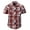 1061W - Orange / Navy / White, variant on Boys Casual Western Plaid Pearl Snap-on Buttons Short Sleeve Shirt