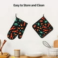 thumbnail image 6 of Lobster Crab Shrimp and Bubbles Oven Mitts and Pot Holders Marine Animals on Black Background Heat Resistant Oven Mitts Safe for Baking Cooking BBQ, 6 of 6
