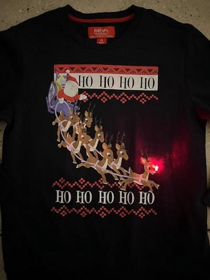 Rudolph Men's & Big Men's Ugly Christmas Guide My Sleigh Light Up Sweatshirt, Sizes S-3XL