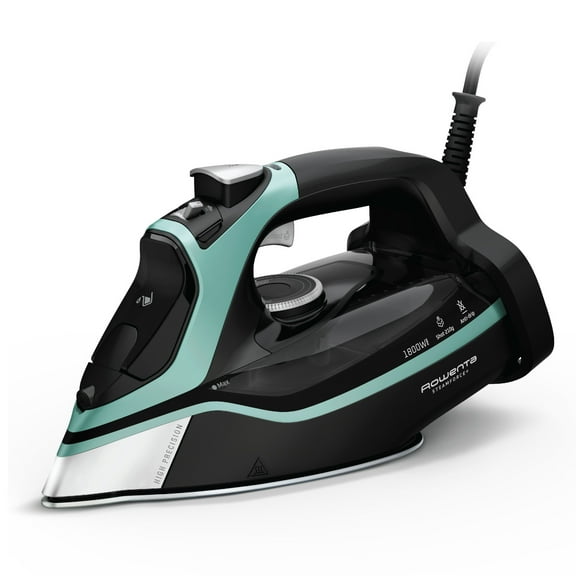 Rowenta Steam Force Iron for Clothes, Stainless Steel Soleplate, 1850 Watts, 400 Microsteam Holes, Garment Steamer, Black & Blue, DW9440U1