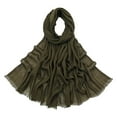 thumbnail image 4 of GPOECD Solid Color Long Scarf for Soft Breathable Versatile Fashion Wrap Shawl Elegant Daily Wear Neck Scarf for Women with Lightweight Z11-Army Green,One Size, 4 of 5