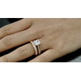 thumbnail image 5 of Women's Rose Tone Over Solid Sterling Silver Princess Cut Bridal Set Engagement Wedding Ring Bands Cubic Zirconia, 5 of 6