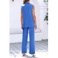 thumbnail image 4 of Conjunto PRETTYGARDEN Chaleco sin Mangas Pantalones de Pierna Ancha Azul Talla L, 4 of 8
