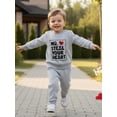 thumbnail image 5 of BemeyourBBs Toddler Baby Boy Girl Valentines Day Outfit Fall Winter Spring Clothes Striped Heart Letter Long Sleeve Sweatshirt and Pants 2 Piece Outfits Set, 5 of 9