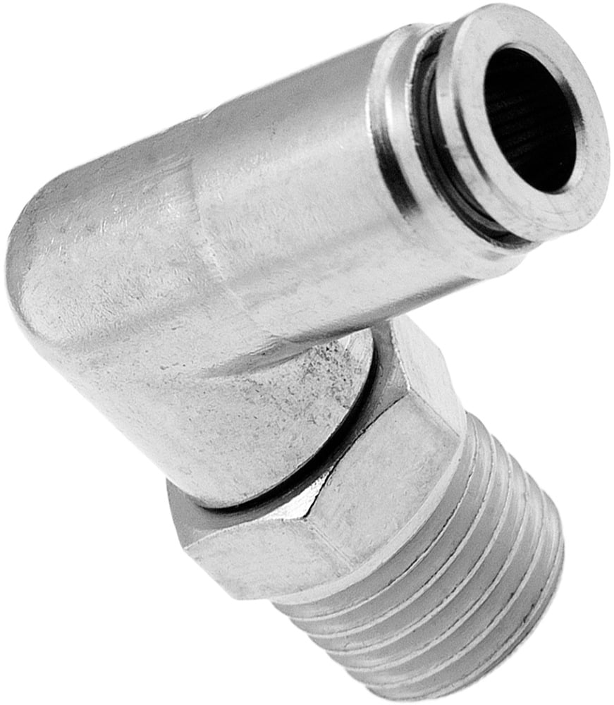 Bundle of Two Fittings VXA2424-2 PTC Vixen Air 1/4 NPT Male to Push to Connect for 1/4 OD Hose Swivel Elbow 