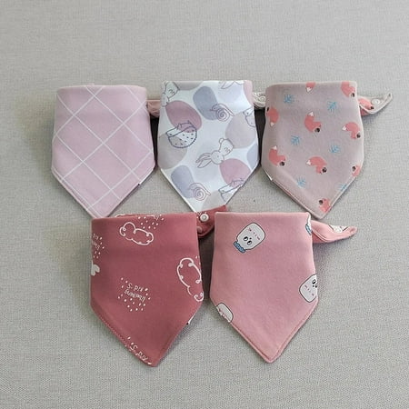 5Pcs/Lot Baby Bandana Bibs Cotton Triangle Double Layer Infant Feeding Burp Cloths Saliva Towel Apron Newborn Accessories 28