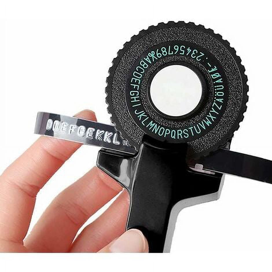3D Label Printer Click on Small Model Label Manufacturer Manual DIY Lettering Machine Embossing Machine with for DYMO Printer Ribbon Cutting Black Ribbon