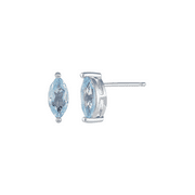 Women's Welry Marquise-Cut Blue Topaz Stud Earrings in Sterling Silver