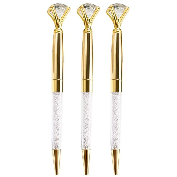 Danse Jupe 3 Pcs Gros Stylo-Bille en Métal à Diamant Cristal 1,0 mm Encre Noire