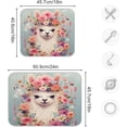 thumbnail image 3 of Coolnut Alpaca Floral Dish Drying Mat for Kitchen Counter, Ultra Absorbent Reversible Microfiber Dishes Drying Rack Pad Heat-resistant Mats 18x24in Home Decor, 3 of 7