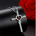 thumbnail image 5 of Pendant Necklace for Women Fashion Cross Religious Belief Inlaid Zircon Pendant Necklace, Love Heart Shaped Necklace Jewelry, 5 of 9