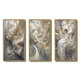 thumbnail image 2 of Designart "Retro Whirl in Gold and White II" Fractals Framed Wall Art Set Of 3 - Gold Transitional Frame Canvas Set For Living Room Decor, 2 of 6