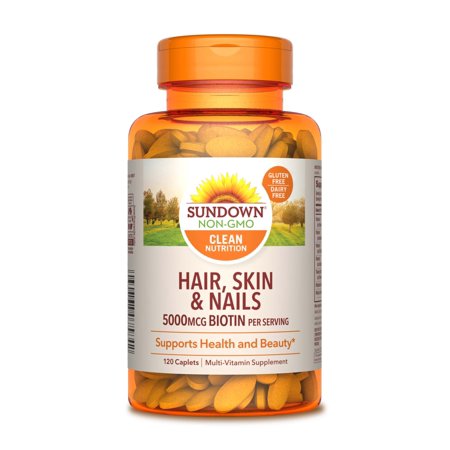 Sundown Naturals® Hair, Skin & Nails 5000 mcg of Biotin, 120 (Best Multivitamin Tablet For Skin)