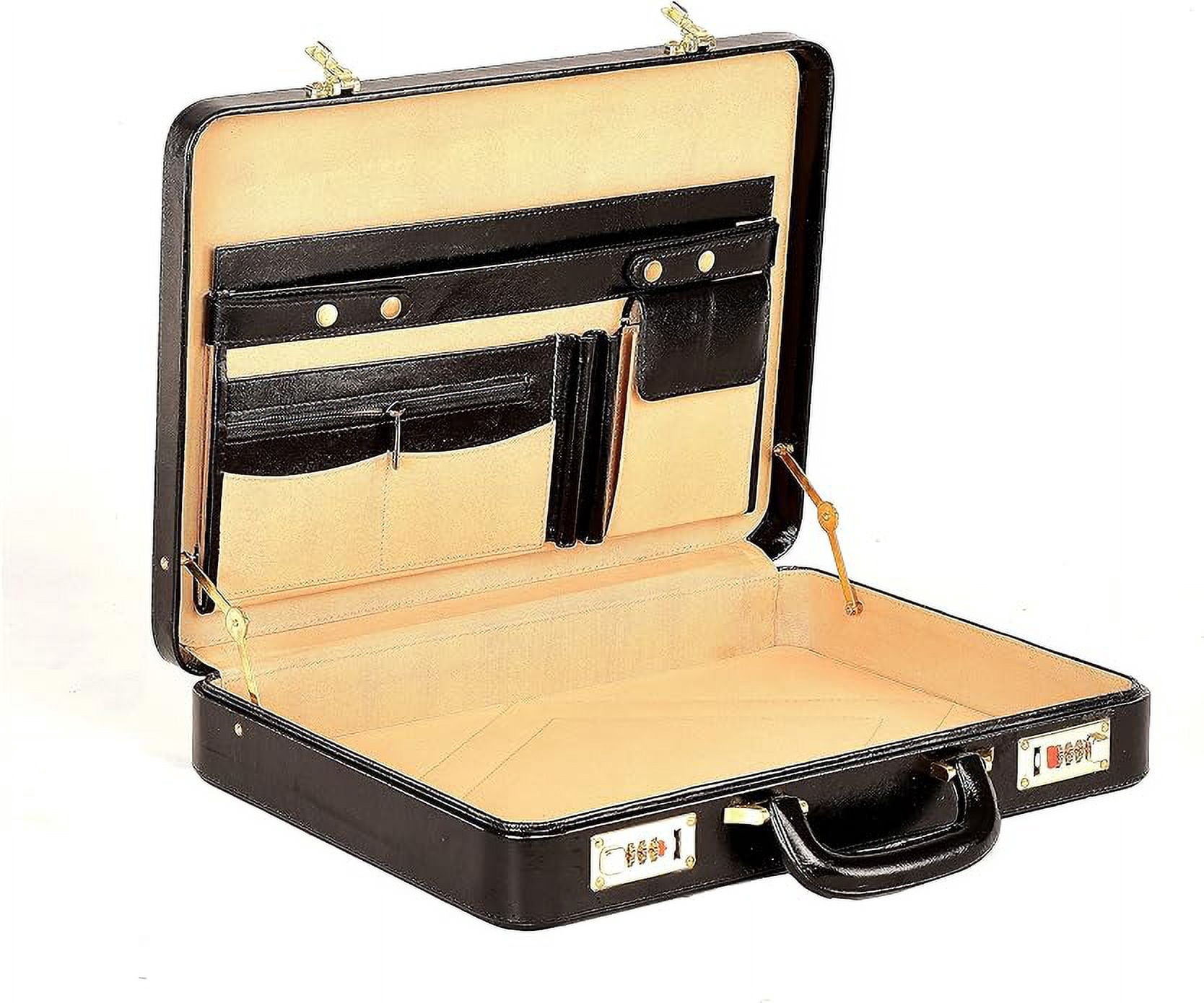 LINDSEY STREET Men's Leather Briefcase | Business Leather Handbag | Doctors Safety Kit Bag Leather Attache | Gift For Him